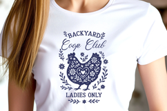 Backyard Coop Club SVG PNG | Funny Chicken Lady Design Print Product Image 3