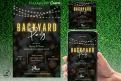 Backyard Party Invitation Template, BBQ Party Invitation Product Image 1