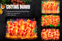 Bacon Cutting Board Fun Kitchen Decor Chopping Board Food Product Image 1