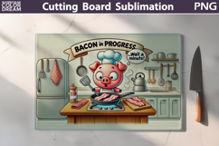 Funny Pig Cutting Board | Bacon In Progress Product Image 2