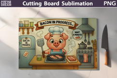 Funny Pig Cutting Board | Bacon In Progress Product Image 5