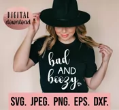 Bad and Boozy SVG - Bachelorette Shirt SVG - Bride Squad Product Image 2