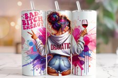 Bad B Energy, Funny Quotes Tumbler Wrap, Sarcastic Tumbler Product Image 1