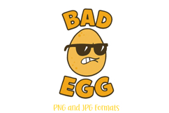 Bad Egg Pun Logo Slogan Illustration PNG Illustration
