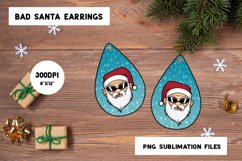Bad Santa Sublimation Earrings Product Image 1