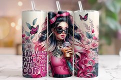 Bad Vibes Don't Go With My Coffee Tumbler, Funny Quotes PNG Product Image 1