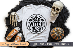 Bad Witch Energy SVG File | Halloween Round Sign SVG Product Image 4