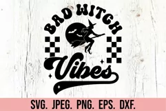 Bad Witch Vibes SVG - Retro Halloween PNG - Bad Witch Product Image 3