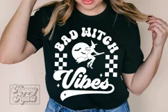 Bad Witch Vibes SVG - Retro Halloween PNG - Bad Witch Product Image 4