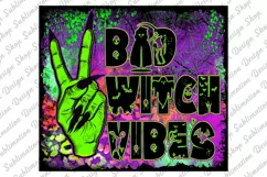 20 oz Skinny Halloween Tumbler Sublimation - Bad Witch Vibes Product Image 2
