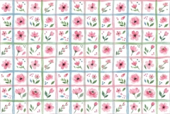 Watercolor crosshatch texture and flower pattern Product Image 1