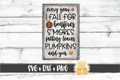 Every Year I Fall For You - Fall Sign SVG PNG DXF Cut Files Product Image 1
