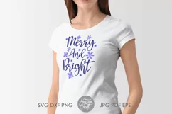 Merry and Bright SVG, Christmas SVG files, vinyl crafts Product Image 2