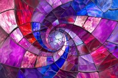 Purple Spiral Stained Glass Colorful Background Product Image 1