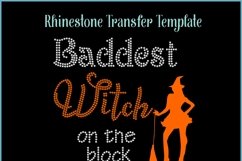 Halloween Rhinestone SVG Template - Baddest Witch Product Image 2