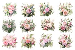 Watercolor Vintage Flowers Clipart Product Image 2