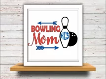 Bowling svg SVG DXF JPEG Silhouette Cameo Cricut Bowling mom svg iron on Monogram svg Product Image 2