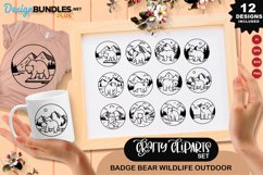 Badge Bear Clipart Set Wildlife Outdoor Product Image 1