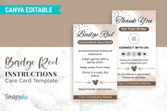Badge Reel Instructions Care Card Template Product Image 2