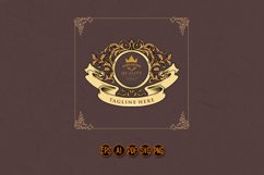 Badge vintage elegant flourish with classic ribbon Product Image 1