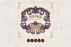 Badge Vintage Flourish Label Ornaments Product Image 3