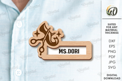 Badge with name window Laser cut. Name Tag SVG Product Image 1