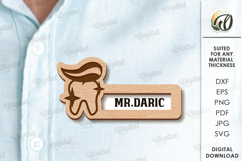 Badge with name window Laser cut. Name Tag SVG Product Image 1