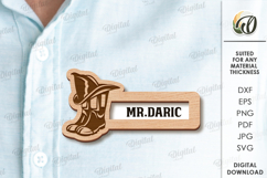 Badge with name window Laser cut. Name Tag SVG Product Image 1