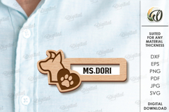 Badge with name window Laser cut. Name Tag SVG Product Image 1