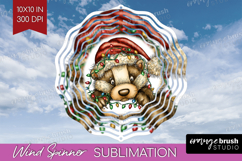 Badger Tangled In Christmas Lights Wind Spinner Sublimation Product Image 1