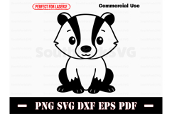 Cute Baby Badger Doodle Design SVG PNG DXF EPS PDF Product Image 1