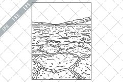Badwater Basin in Death Valley National Park Mono Line Art Product Image 1
