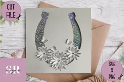 3D Floral horse shoe|Paper cutting | horse shoe svg Product Image 4