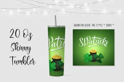 Patrick's Day 20oz Skinny Tumbler Sublimation Design Product Image 1