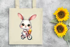 Easter Bunny Egg Flower Riding a Bike , Clipart Product Image 7