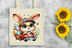 Easter Bunny Egg Flower, Clipart |T-shirt, Mug PNG Product Image 7