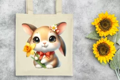 Bunny Flower, Clipart |T-shirt, Mug PNG Product Image 7