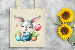 Easter Bunny Egg Flower, Clipart |T-shirt, Mug PNG Product Image 7
