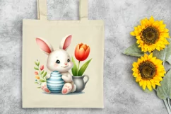Easter Bunny Egg Flower, Clipart |T-shirt, Mug PNG Product Image 7