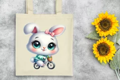 Bunny On a Bike Clipart |T-shirt, Mug PNG Product Image 7