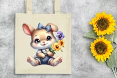 Easter Bunny Egg Flower, Clipart |T-shirt, Mug PNG Product Image 6