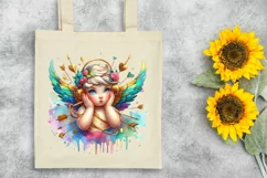 Cupid Angel Of Love Gesture Watercolor Florals Clipart Product Image 7