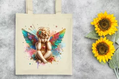 Cupid Angel Of Love Gesture Watercolor Florals Clipart Product Image 6