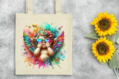 Cupid Angel Of Love Gesture Watercolor Florals Clipart Product Image 1