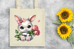 Bunny Roses, Clipart |T-shirt, Mug PNG Product Image 7