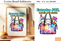 Funny Quotes|Watercolor Cat Cutting Board Sublimation Product Image 1