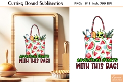 Funny Quotes|Watermelon and Alien Cutting Board Sublimation Product Image 1