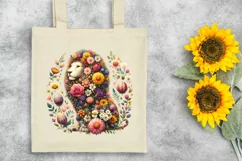 Watercolor Colorful Easter Lion Floral T-shirt, Mug, Clipart Product Image 7