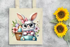 Easter Bunny Egg Flower, Clipart |T-shirt, Mug PNG Product Image 6