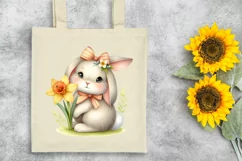 Easter Bunny Egg Flower, Clipart |T-shirt, Mug PNG Product Image 7